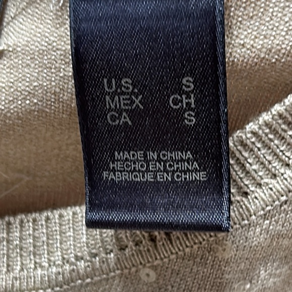 Liz Claiborne tan cardigan with sequins & beads.  Size Small. - Picture 3 of 10